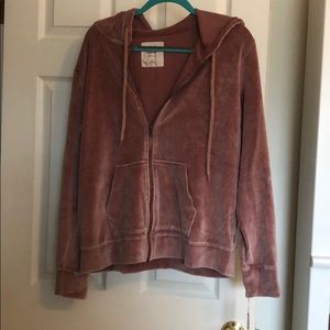 velvet pink zip up